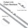 925 Sterling Silver Cuban Chain 3mm Women 18 Inch Silver