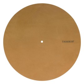 THAKKER Nubuck Leather Mat - Turntable Pad Made of Genuine Nubuck Leather, 1.8-2 mm Thick, 295 mm Diameter, More Warmth, More Dynamics (Brown)