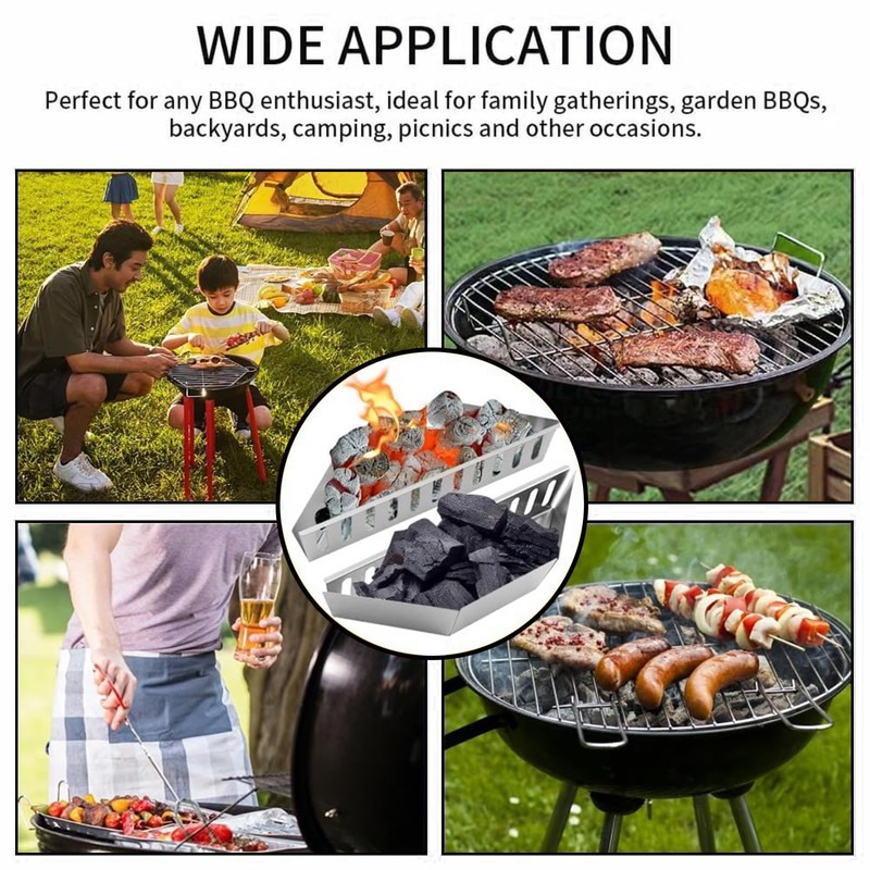 Zalizr 2 Pcs Charcoal Baskets, Steel Charcoal Holders for BBQ,