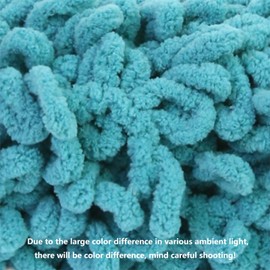 Franel Loop Yarn 100% Polyester Chenille Puffy Yarn, Craft Chunky Finger Knitting Loopy Yarn Soft and Light Material, Perfect for DIY Hand Woven Knitting Crafts Supplies (23 Turquoise, 3-Pack)