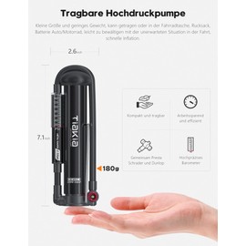 Tiakia Bicycle Floor Pump with Pressure Gauge High Pressure Compact Bicycle Pump Aluminium Tyre Pump Portable Bike Air Pump Schrader Presta Valve for Road Mountain Bike (Mini Floor Pump 220 PSI/15BAR)