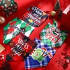 Sanwuta 5 Pcs Christmas Dog Bandanas Funny Plaid Dog Triangle