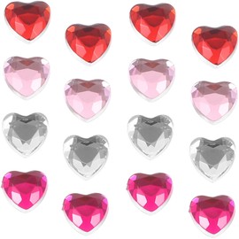 IWOWHERO 400pcs Heart Shape Flatback Craft Rhinestones DIY Acrylic Gems for Jewelry Making Scrapbooking and Decoration Shiny Rhinestones Light