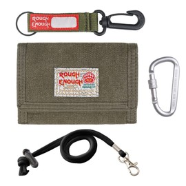 Rough Enough Boys Wallet for Kids Teen Men with Neck Lanyard Keychain Wallet Canvas Tactical