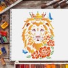 FINGERINSPIRE Lion Head Stencil Template, 11.7x8.3 inch African Big Cat