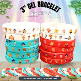 DCBY PLIM PLIM plate birthday party supplies favor centerpiece decoration event theme - 12PC GEL BRACELETS