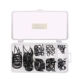 VOANZO 75pcs Fishing Rod Repair Kit,Rod Tip Repair Kit,Spinning Casting Fishing Rod Guides Replacement Kit,Steel Ceramic Ring Fishing Rod Repair Kit