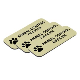 Motto Lita Animal Control Officer 1x3'' Name Tag/Badge, Brushed Gold, (3 Pack)