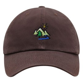 JPAK Mountain Premium Dad Hat Embroidered Cotton Baseball Cap Image Brown