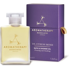 Aromatherapy Associates De-Stress Mind Bath And Shower Oil 55ml. 100% natural formulation contains a calming blend of ethically-sourced, sweet, woody Frankincense.