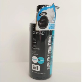 Soo'AE Black Charcoal Double Bubble Mask Cleanser Mask & Face Wash 2 Bottles