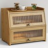 Goozii Large Bread Box for Kitchen Countertop, Double Layer Breadbox