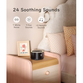 White Noise Machine, Dreamegg Sleep Sound Machine for Baby Kids Adults, 24 HiFi Natural Sounds Therapy with Night Light, Continuous or Timer, Memory Function, Noise Machine for Sleeping Home Nursery