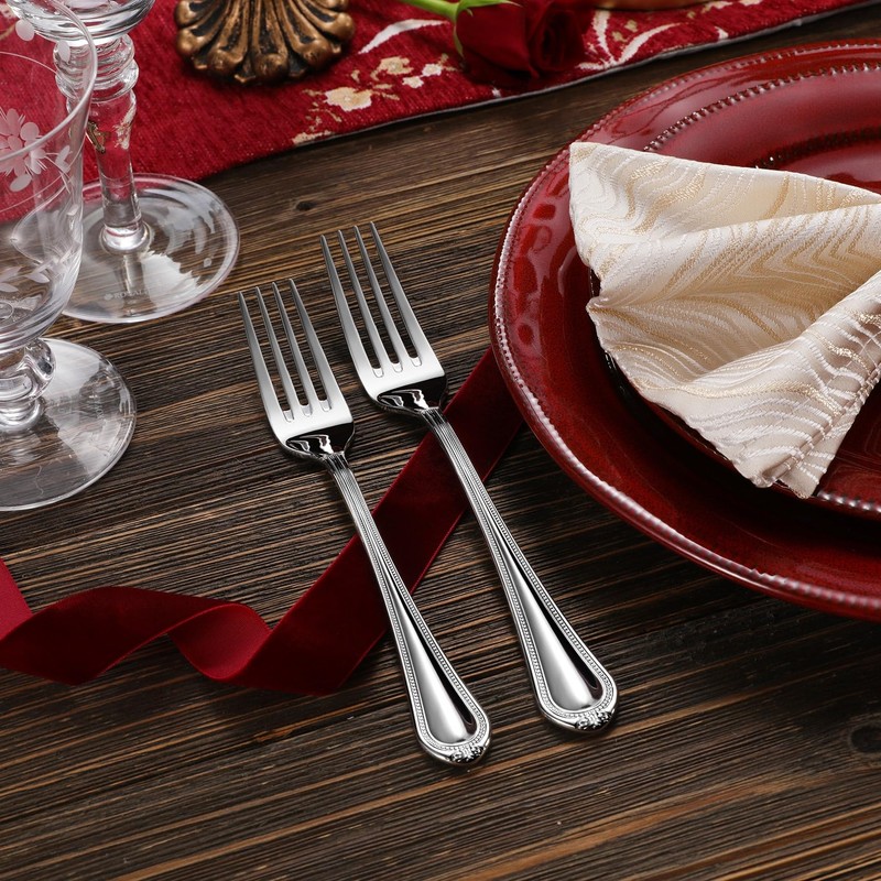 KEAWELL Pearl Edge 4-Piece Premium Fork Set, 18/10 Stainless Steel,