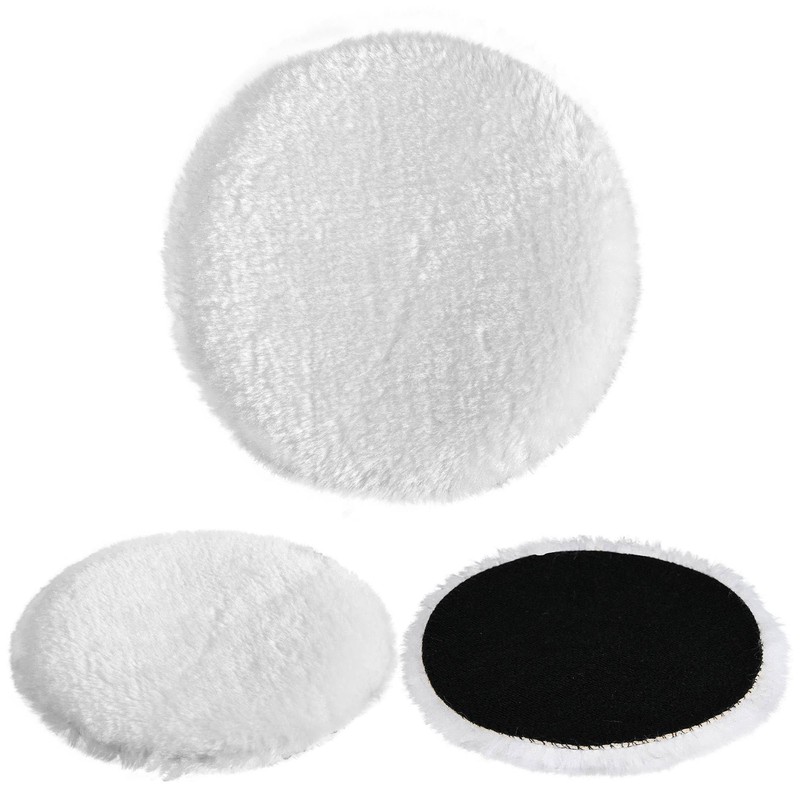 3 PCS 6 Inch Wool Polishing Pad Hook and Loop