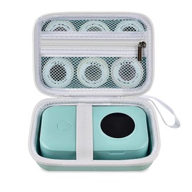 TUGUAI Label Maker Case Compatible with Phomemo D30 NiiMbot D11 D110 SUPVAN E10 Label Printer, Hard Carrying Container Storage Holder Organizer for Tape Roll, Charging Cable (Green Box Only)