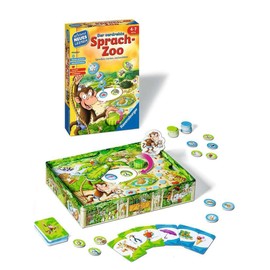 Ravensburger 24945 - Der verdrehte Sprach-Zoo - Spielen und Lernen für Kinder, Lernspiel für Kinder von 4-7 Jahren, Spielend Neues Lernen für 2-4 Spieler, Yellow