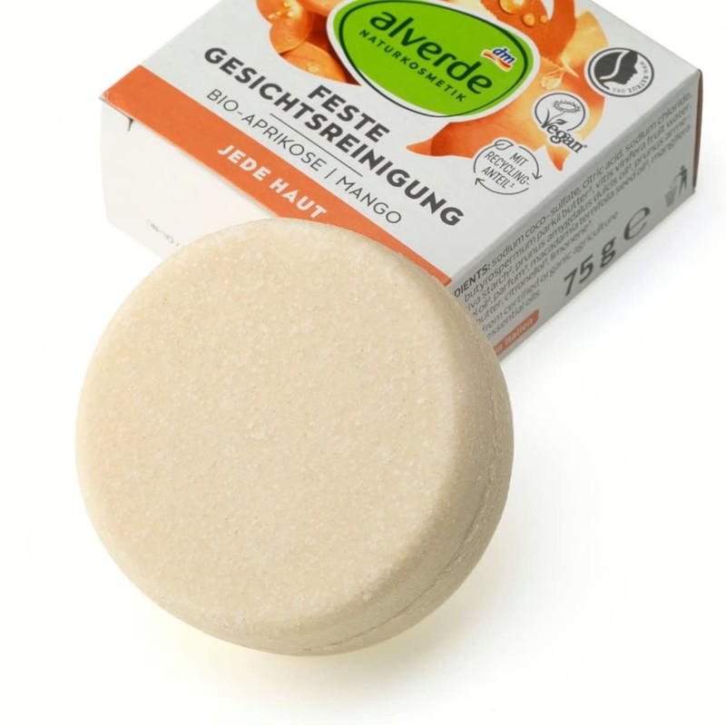 alverde Natural Cosmetics Solid Facial Cleansing Organic Apricot and Mango