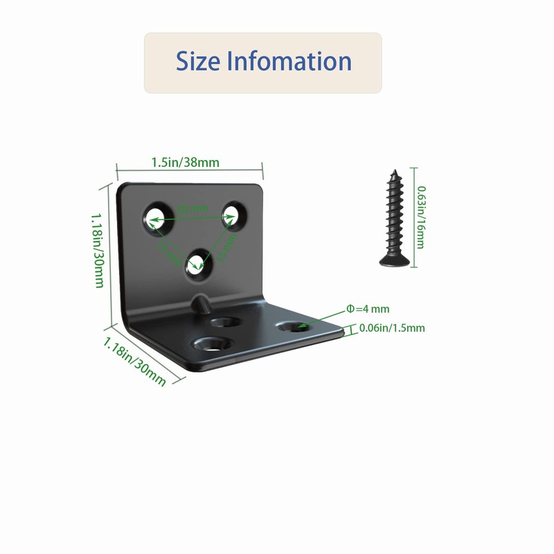 Black Stainless Steel Shelf Bracket,Joint Right Angle Bracket,L Shape Heavy