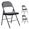 YSSOA 2-Pack Folding Chairs, Padded Vinyl Seats with Durable Frame,