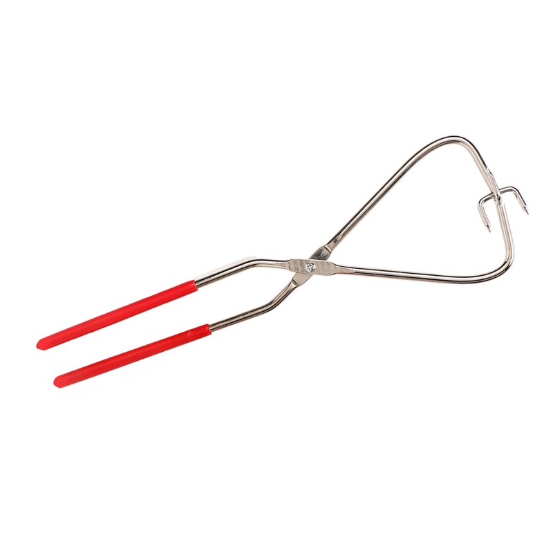 2pcs Dipping Tongs Red Handle Stainless Steel Easy Cleaning Stable