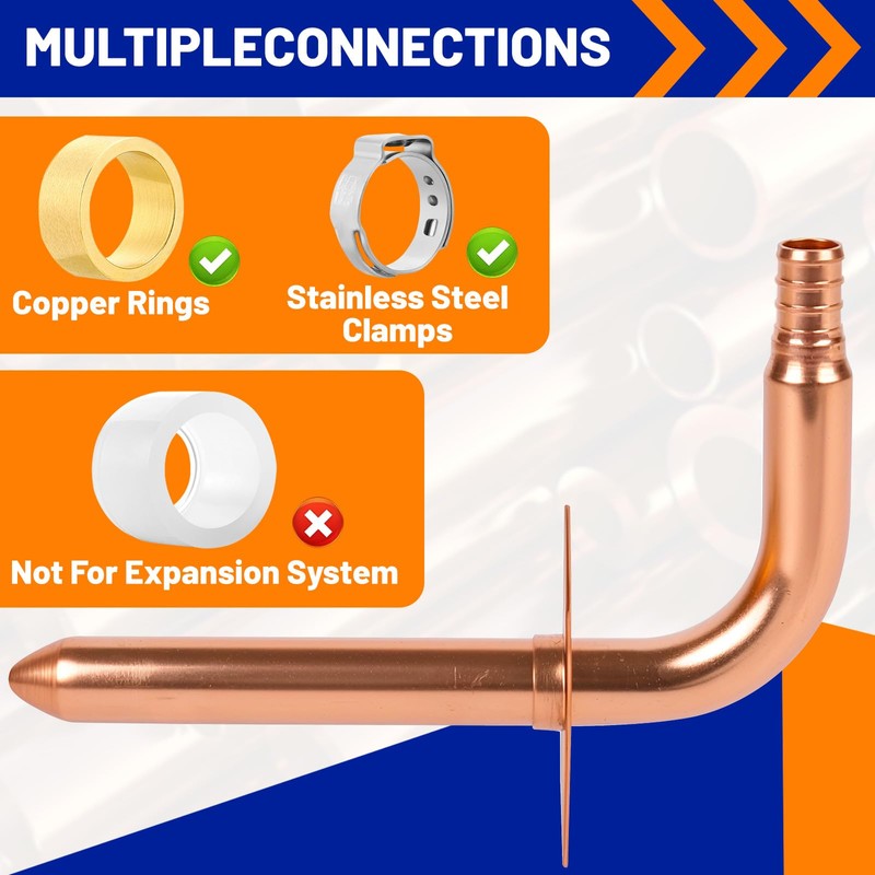 (Znkiok 2 Pack) 1/2 Inch Pex Fittings,Copper Stub Out Elbow