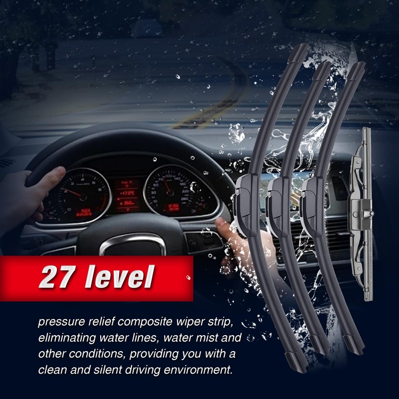 ICEXSNOW® 16"/14"/14"+10" Front and Rear Windshield Wiper Blades Replacement for
