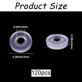 SOFPLATE 1 Box 120Pcs Earring Cushion Clip Earring Back Comfort Pads Anti-Pain Soft Round Donut Small Clear Earring Pads Transparent Clip on Earring Cushion for Clip Earrings Making Support DIY Craft