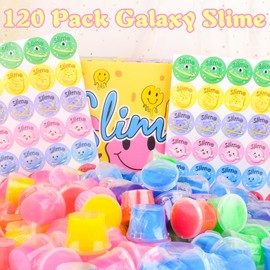 Bulk Galaxy Slime Kit for Kids –120 Pack Slime Party Favors, Stress Relief Toys, Classroom Rewards and Birthday Goodie Bag Fillers, Non-Sticky, Mess-Free, Stress Relief Slime for Girls and Boys