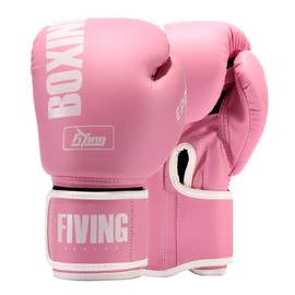 FIVING Pro Style Boxhandschuhe für Damen, PU-Leder, Training, Muay Thai, Sparring, Kampfsport, Boxsack-Handschuhe, Workout für Damen (New pink, 14oz)