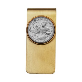 US 1776~1976 Bicentennial Design Washington Quarter 25 Cent BU Uncirculated Coin Solid Brass Money Clip New - Drummer Boy - Original Color without Any Plating