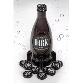 Fallout 4 Nuka-Cola Dark Glass Rocket Bottle + 10 Bottle Caps Replica Figure