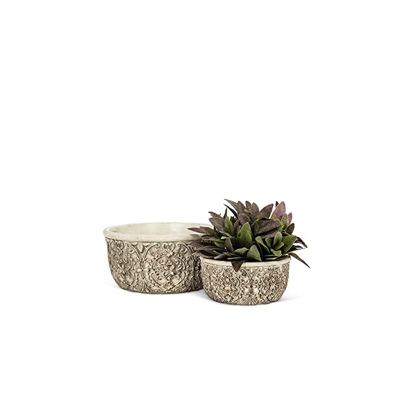 Abbott Collection Small Low Embossed Planter-6.5" D