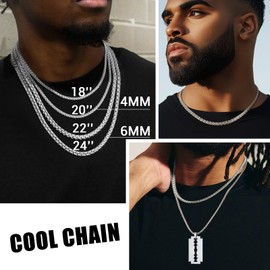 Stainless Steel Chain Necklace Women Men Jewelry Birthday Gift Round Flat Chain Trendy Necklace