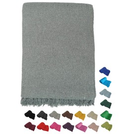Kakaos Deluxe Solid Color Yoga Blankets with Matching Tassels (Gray)