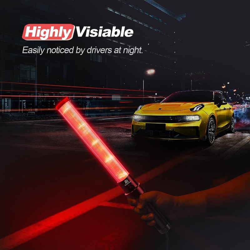 RoadHero 6 Pack Traffic Wands, 16 Inch Led Traffic Control