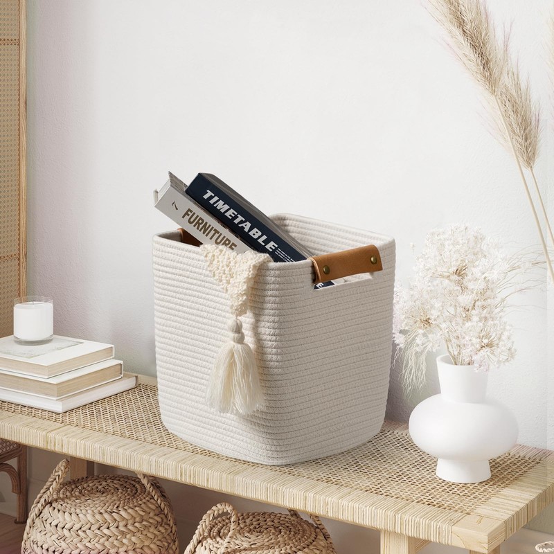 danpinera Set of 3 11 Inch Storage Baskets, Cube Storage