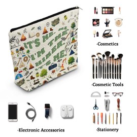 YULUENZE Hiking Lover Present Hiker Canvas Canvas Makeup Bag It's Me Hi I'm The Hiker It's Me Organizer Accessories Zipper Pouch Birthday Present for Hiker Camper Hiking Lovers Women Friends