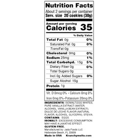 Krunchy Melts Original Sugar Free Meringue Cookies | Sugar Free Vanilla Flavor | Only 35 Calories Per Serving | Fat Free, Gluten Free, Dairy Free | Keto Friendly | Zero Net Carbs (2 Oz)