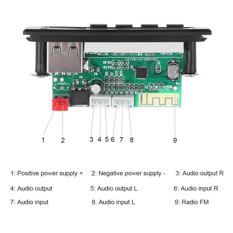 RETROGOO 12V Bluetooth 5.0 MP3 Player Wireless Receiver MP3 Decoder