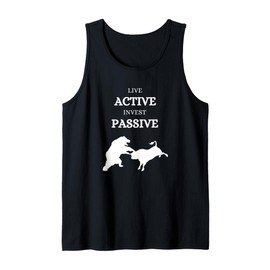 Active Passive Bull vs Bear Stock Exchange Stock Market ETF Tank Top