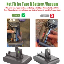 Upgraded 6500mAh DC34 Type B 22.2V Battery Compatible for Dyson DC30 DC31 DC34 DC35 DC44 DC45 917083 Type B(Not Fit All Type A Series) Handheld Vacuum Cleaner(Bonus 2Pcs Filters)