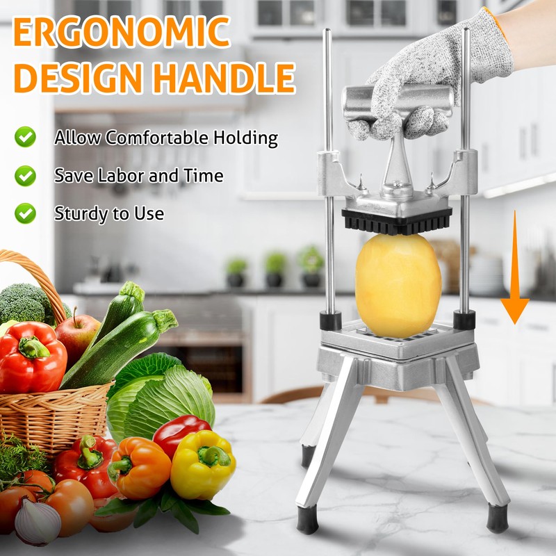 WICHEMI Commercial Chopper Vegetable Cutter Fruit Dicer w/3 Blades Commercial