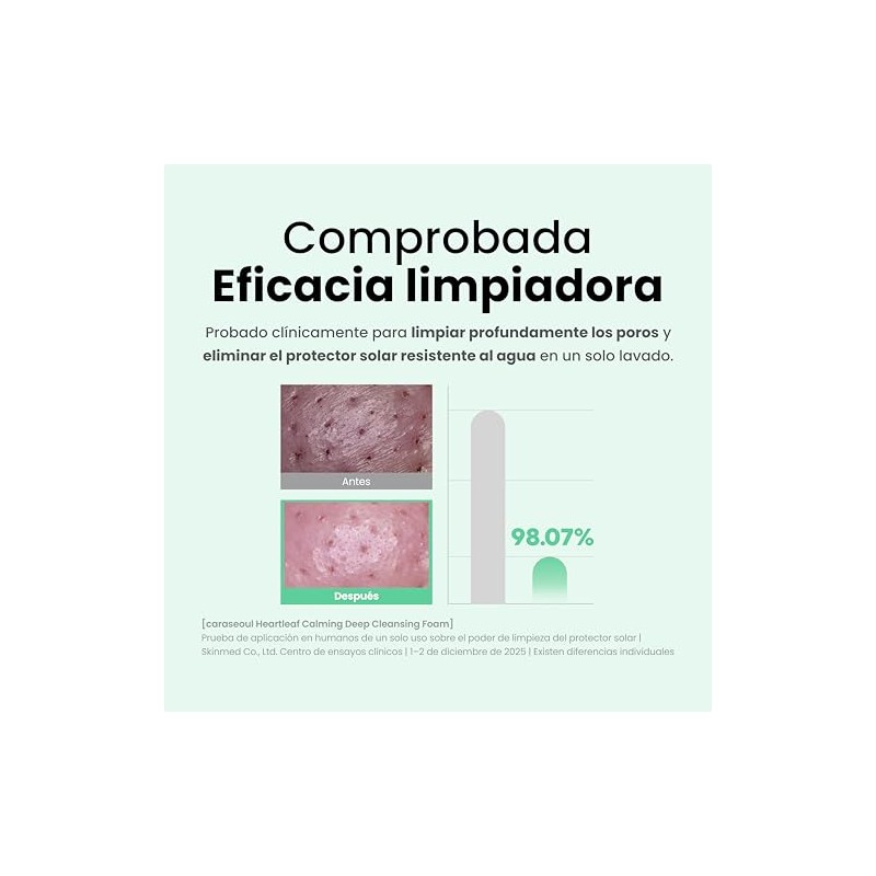caraseoul Heartleaf Espuma Limpiadora Facial Calmante e Hidratante (150ml)