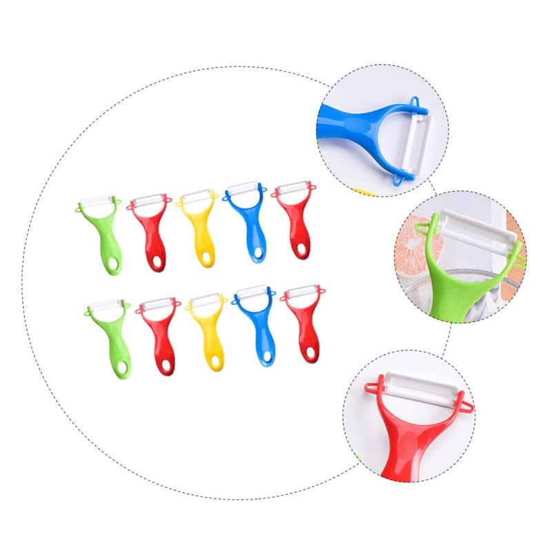 Alipis 10pcs Set of Ceramic Peelers Ideal for Vegetables Fruits