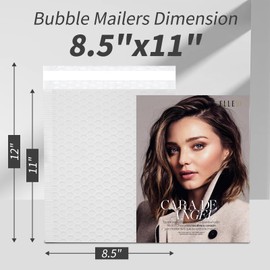 Bubble Mailers, 8.5x11 Waterproof Padded Envelopes - 50Pack Self Seal Bubble Envelopes, Shipping Envelopes for Small Business, Envelope Mailers for Jewelry Gifts, White