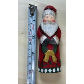 YEEYAYA Santa Claus Wood Sculpture Hand Carved Wood Santa Wooden Figurine Wood Statue Room Decor Home Decor Merry (Santa+Wreath)