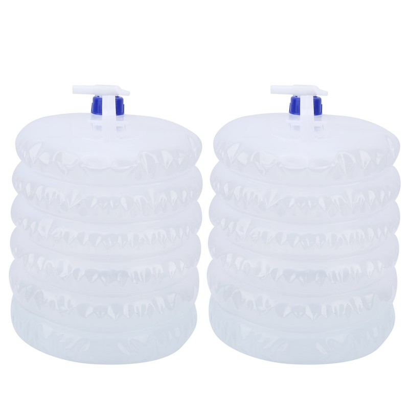 2PCS Outdoor Foldable Water Bucket Portable Plastic Water Bag Bottle