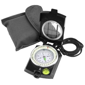 Compass Military Marching Compass with Bag, Professional Marching Compass Compass with Carry Bag for Camping, Hunting, Hiking, Geology Activities, Professional Pocket Compass (Black)