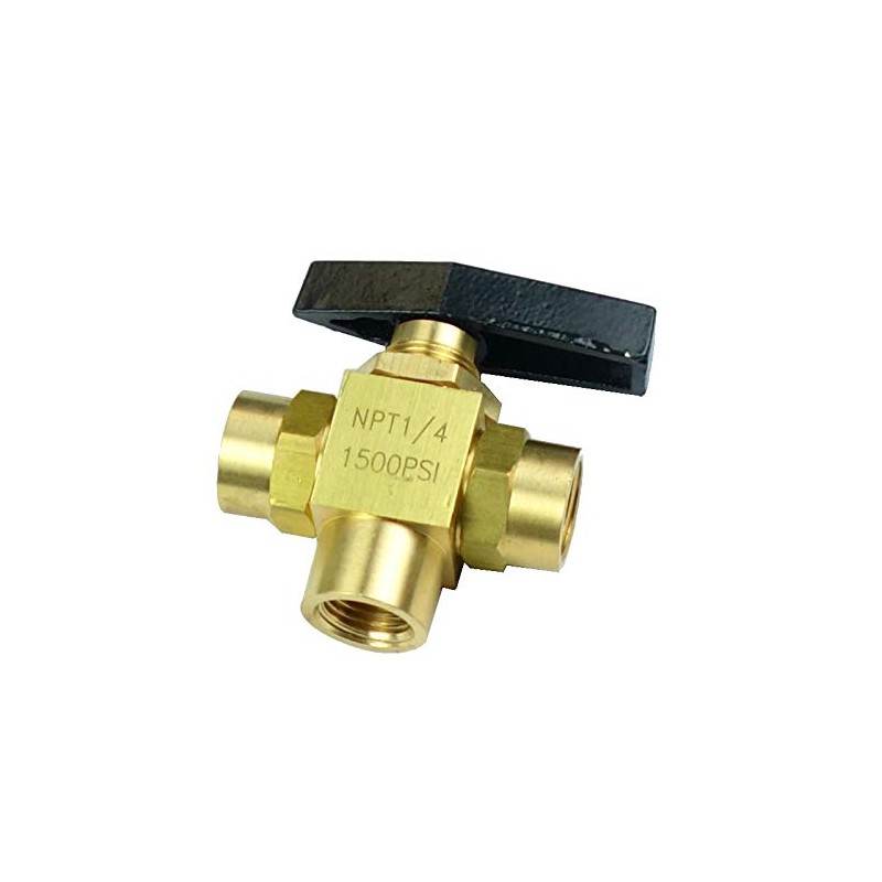 HongBoW Brass Instrument 3 Way Ball Valve L Port Panel